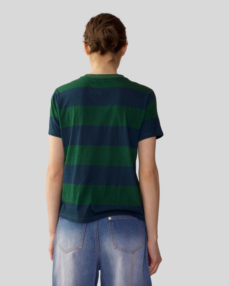 Cynthia Rowley STRIPE T-SHIRT in Green Cover