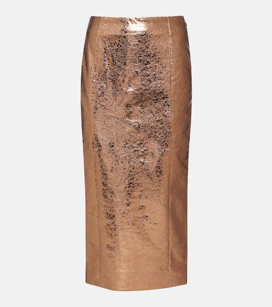 Rotate Metallic faux leather pencil skirt Cover