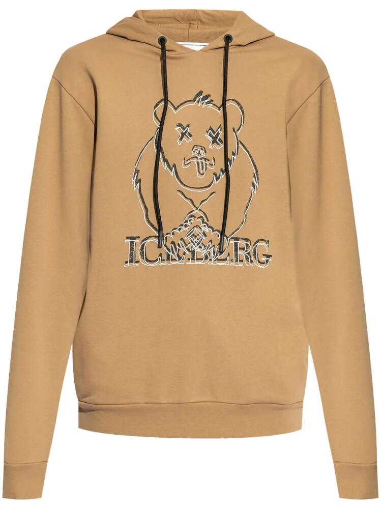 Iceberg contrasting logo-embroidered hoodie - Neutrals Cover