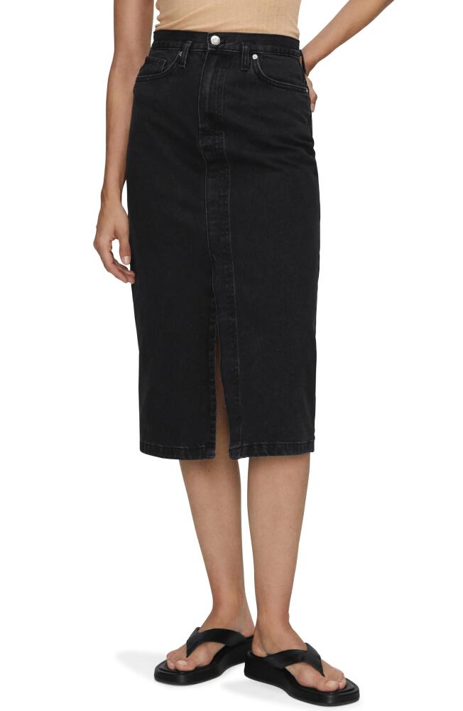 MANGO Denim Midi Skirt in Black Denim Cover