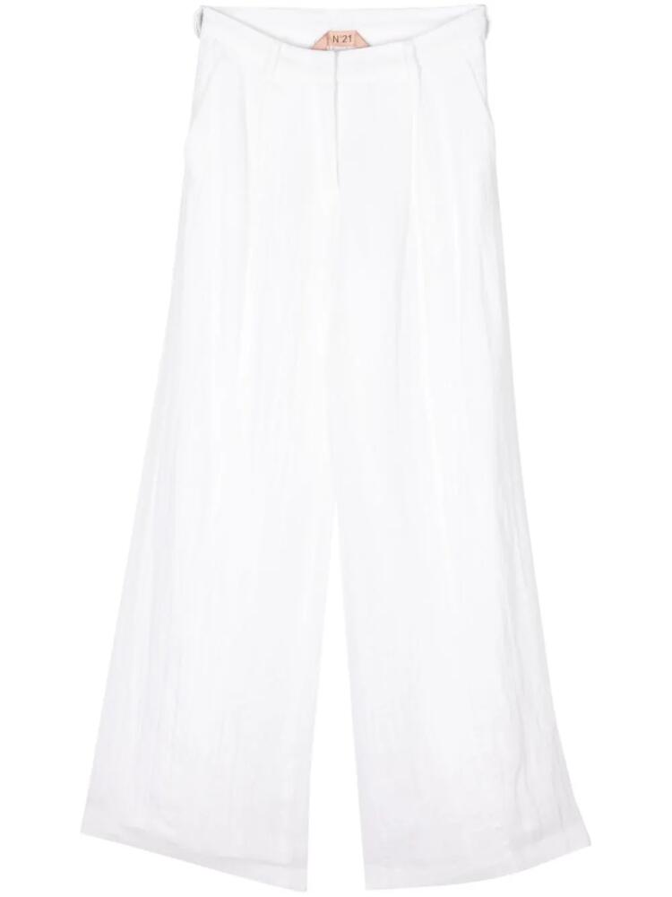 Nº21 pleat-detail wide-leg trousers - White Cover