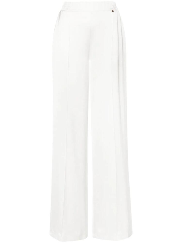 NISSA wide-leg satin trousers - White Cover