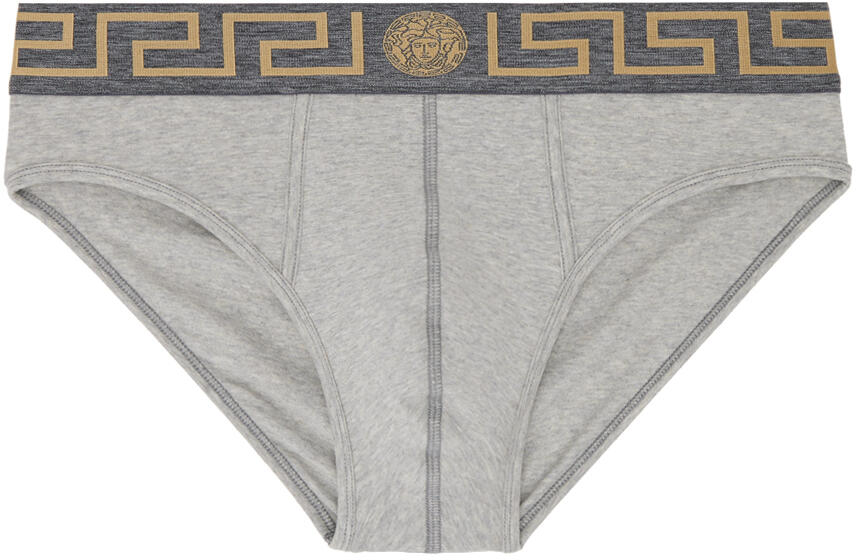 Versace Underwear Gray Greca Border Briefs Cover