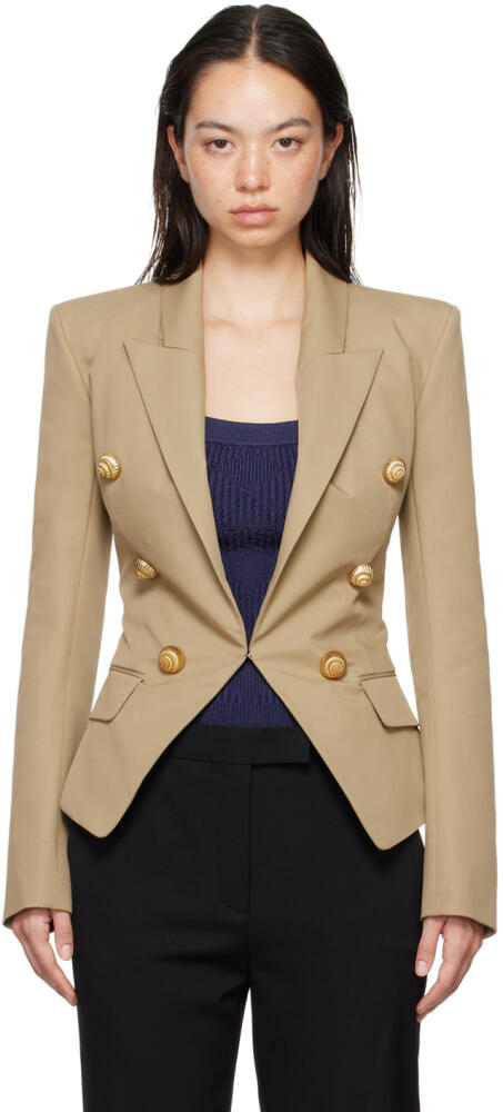 Balmain Beige 6-Button Blazer Cover