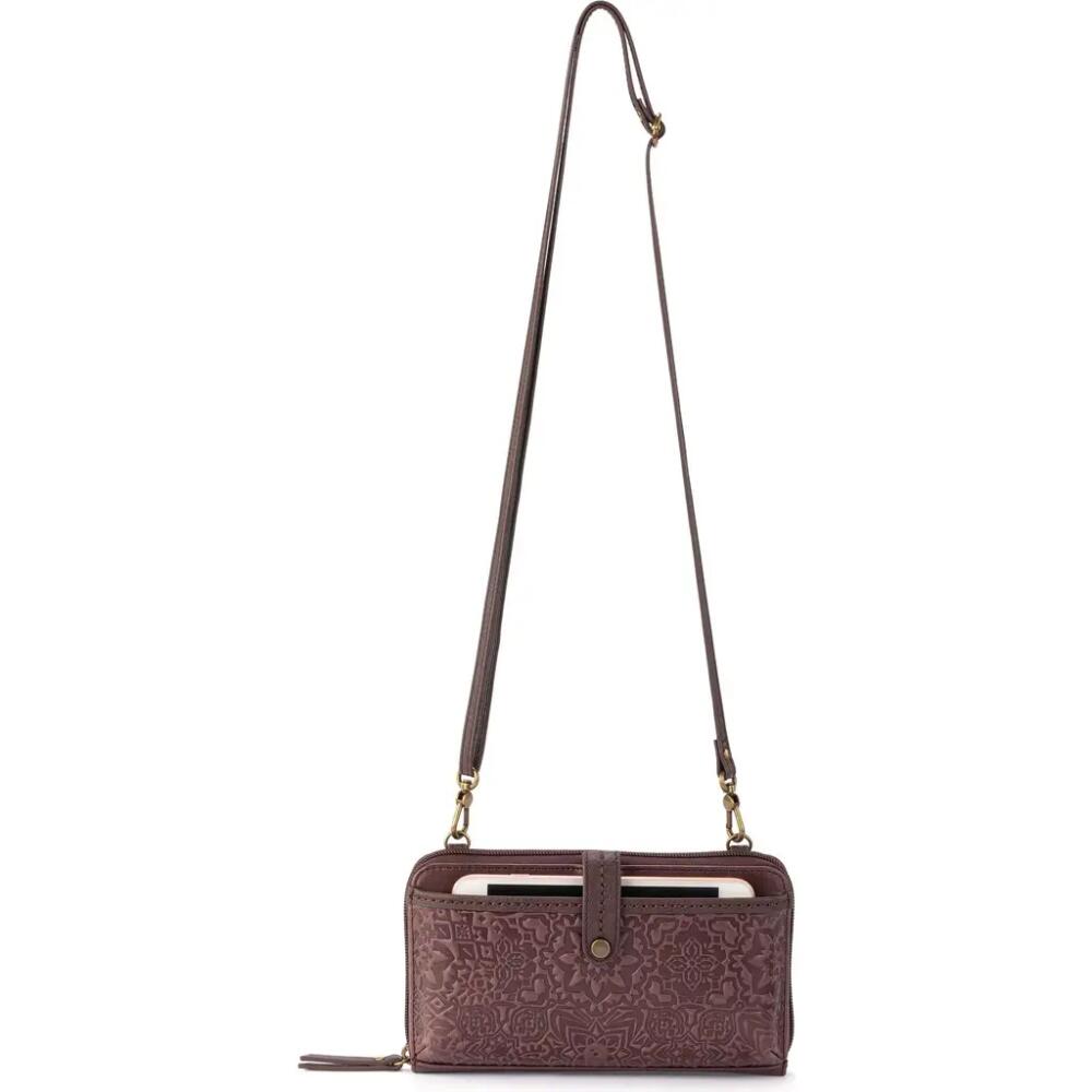 The Sak Iris Smartphone Crossbody in Mahogany Tile Emboss Cover