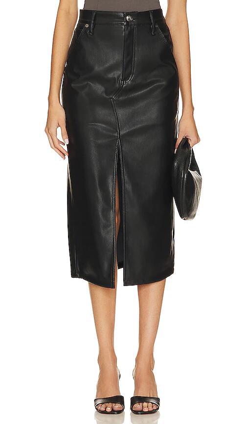 Rag & Bone Sid Faux Leather Midi Skirt in Black Cover