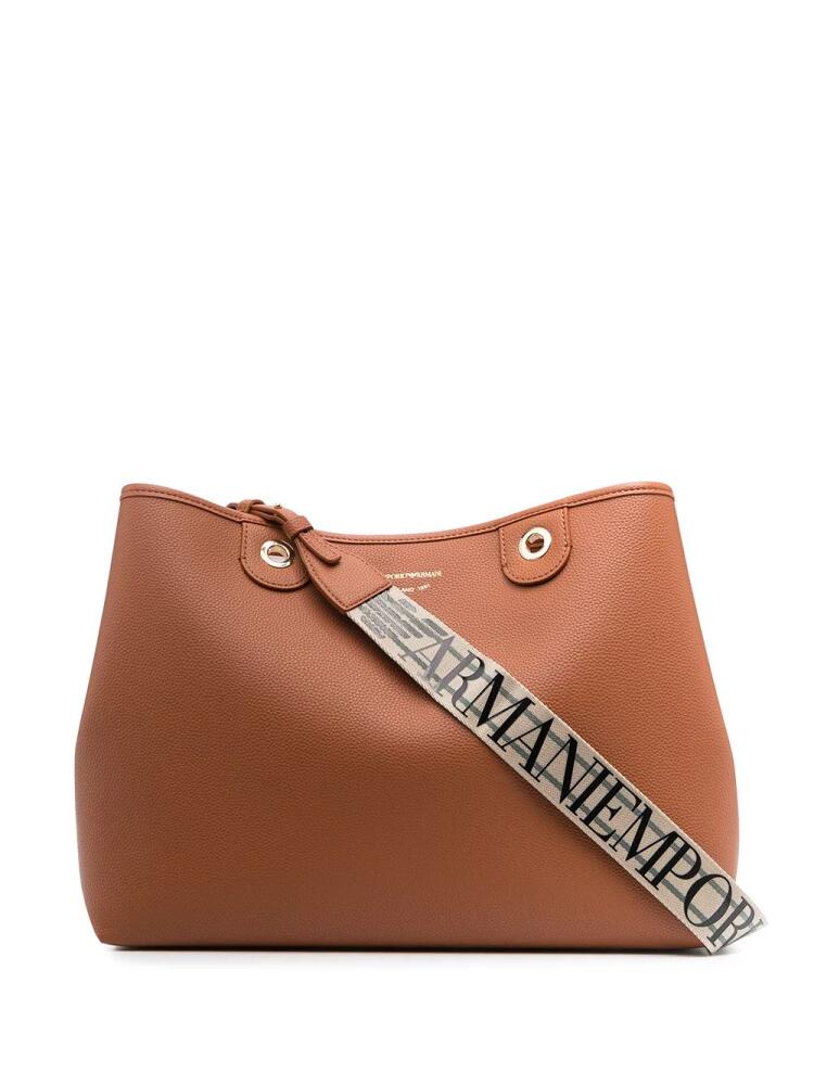 Emporio Armani logo-strap tote bag - Brown Cover