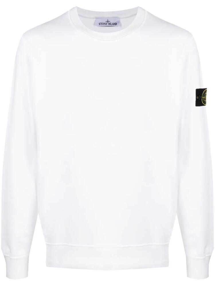 Stone Island Compass-patch crew-neck sweatshirt - White Cover