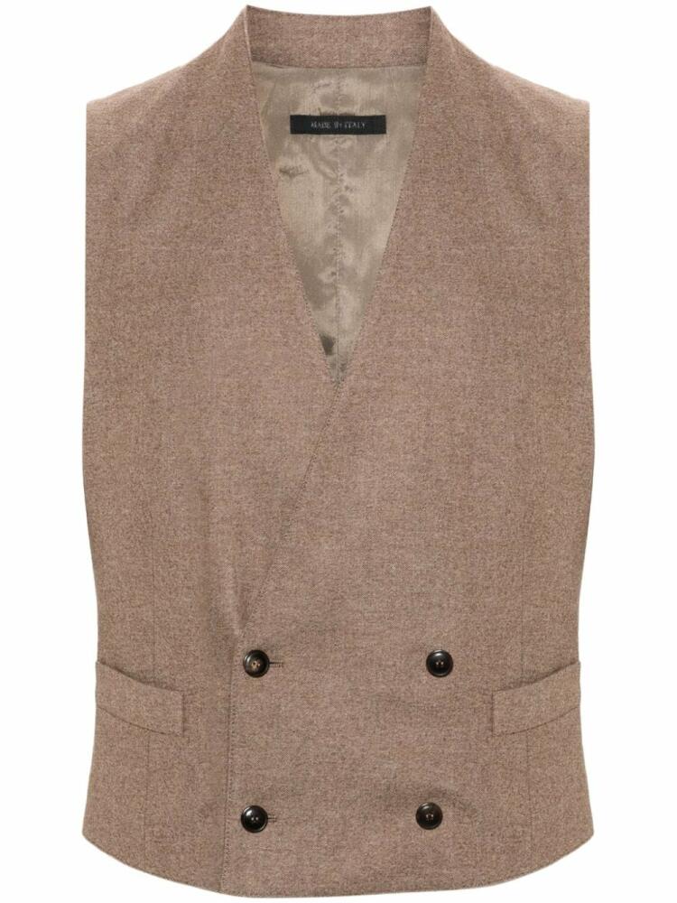 Giorgio Armani mélange waistcoat - Brown Cover