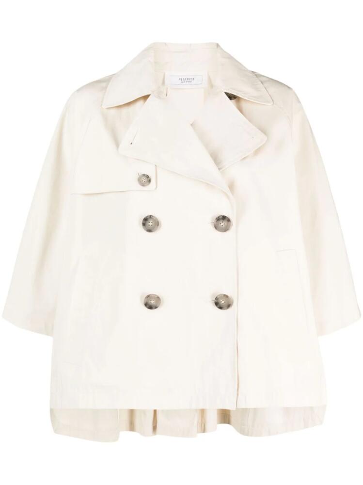 Peserico double-breasted cape trenchcoat - Neutrals Cover