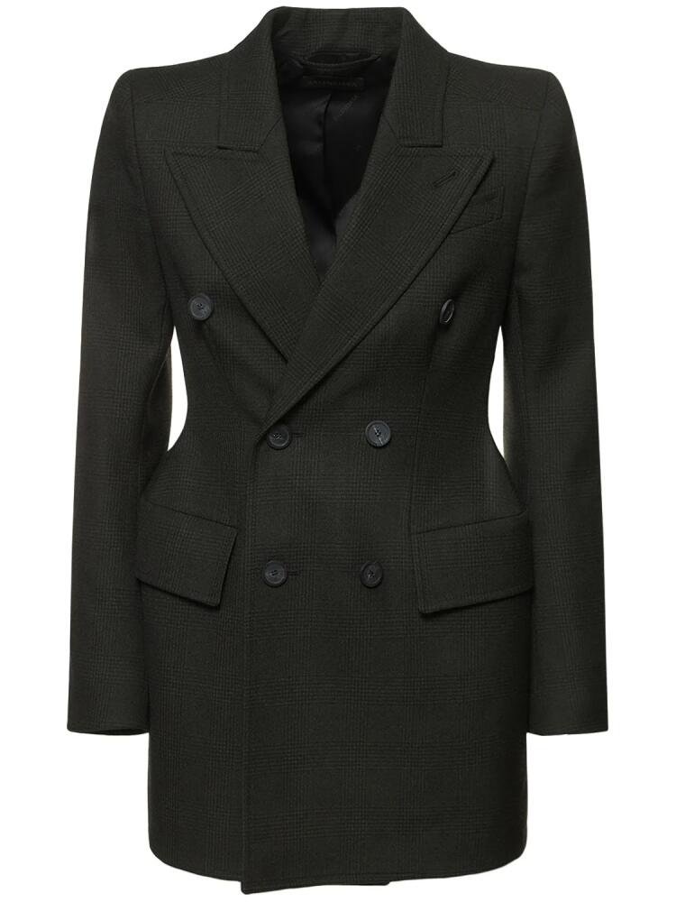 BALENCIAGA Double Breasted Hourglass Wool Blazer Cover