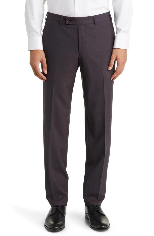 Ted Baker London Jerome Soft Constructed Stretch Wool Dress Pants in Berry Cover