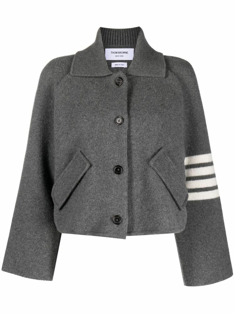 Thom Browne 4-Bar Stripe cropped jacket - Grey Cover