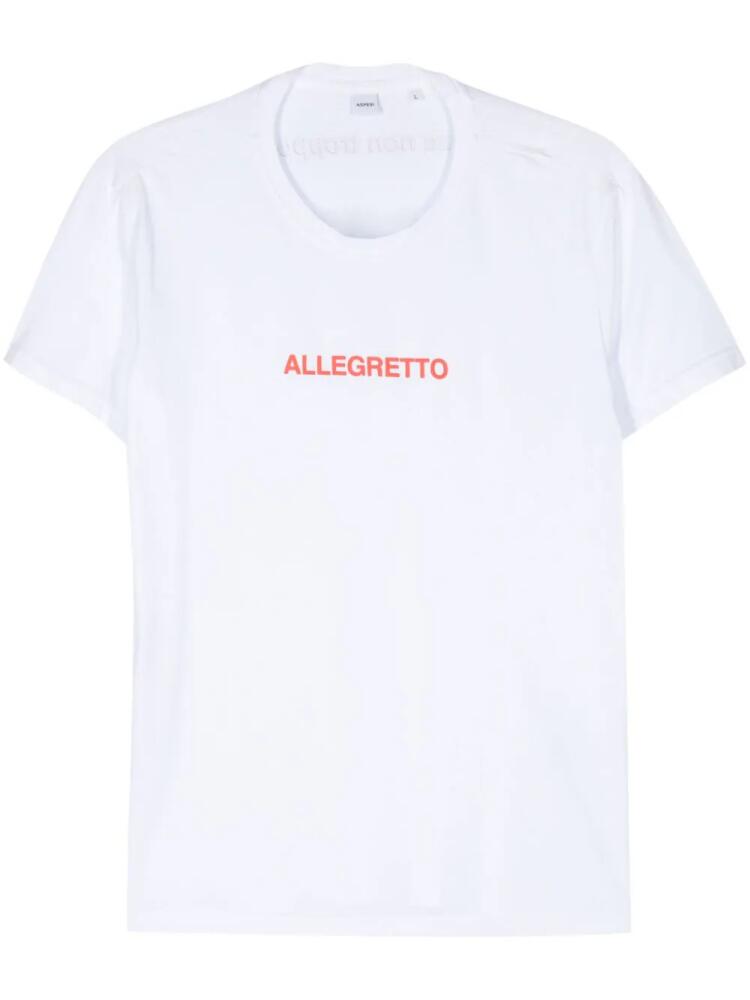 ASPESI slogan-print T-shirt - White Cover