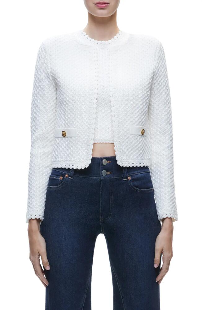 Alice + Olivia Noella Cotton Cardigan in Soft White Cover