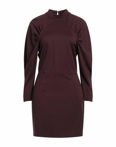 Rebel Queen Woman Mini dress Burgundy Viscose, Polyamide, Elastane Cover