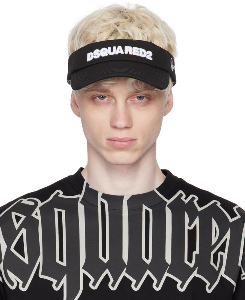 Dsquared2 Black Embroidered Visor Cover