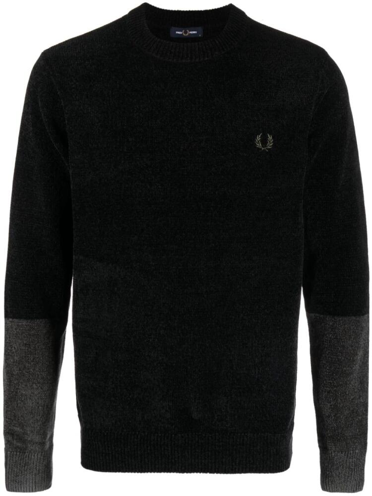 Fred Perry logo-embroidered panelled jumper - Black Cover