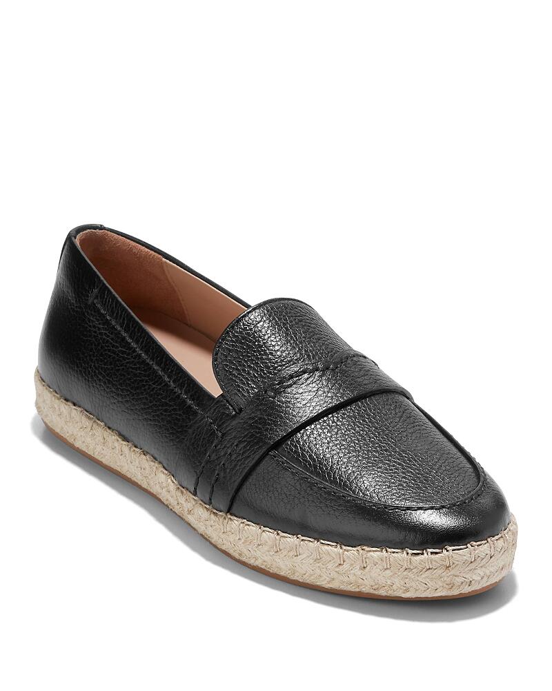 Cole Haan Women's Montauk Almond Toe Black Espadrille Loafers Cover