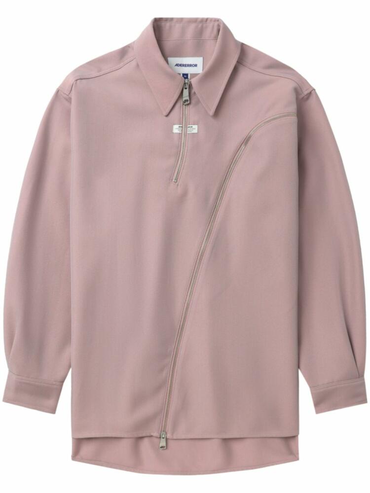 Ader Error high-low zip-up shirt - Pink Cover