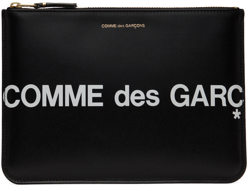 COMME des GARÇONS WALLETS Black Huge Logo Large Pouch Cover