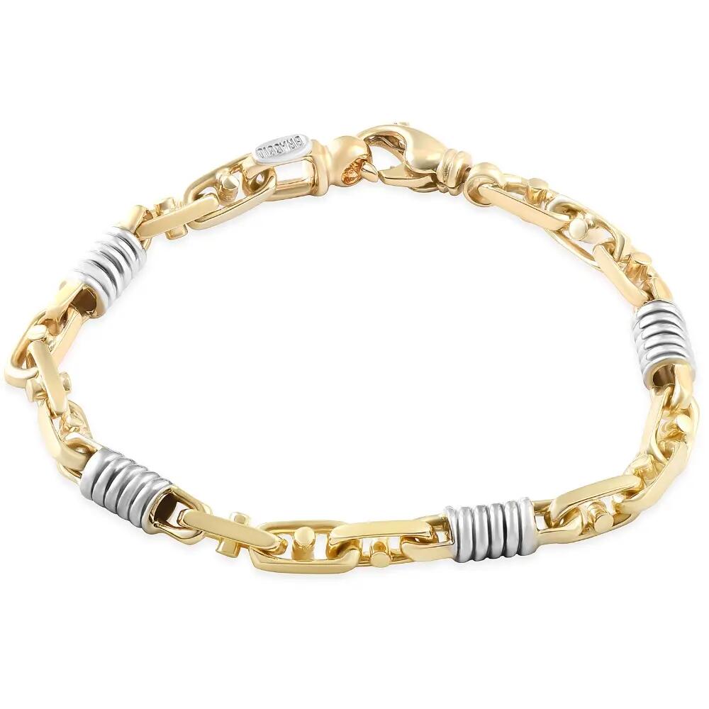 Bliss Diamond Men's Solid 14k Yellow Gold 25 grams Gold Figaro Link 6mm Heavy Masculine Bracelet 8" Cover