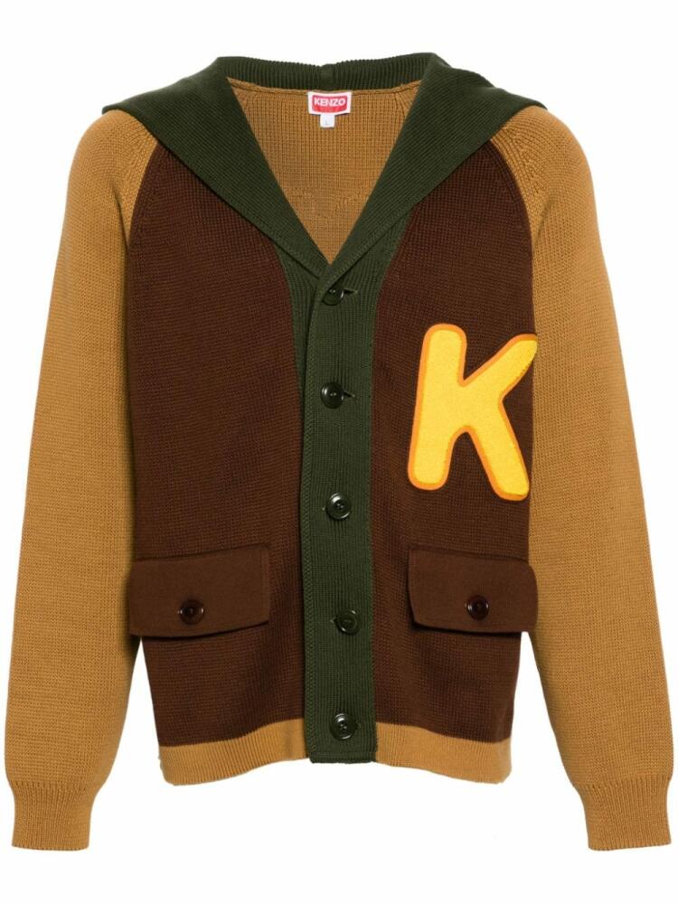 Kenzo colour-block cotton cardigan - Brown Cover