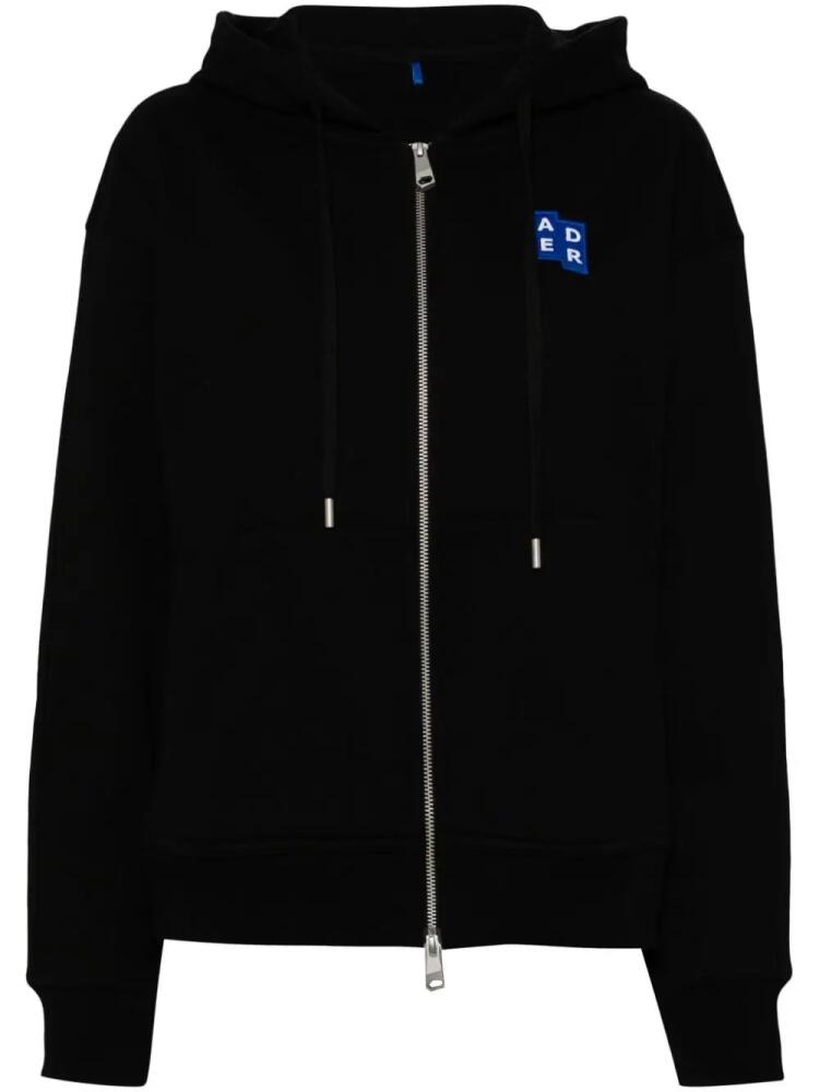 Ader Error logo-patch cotton hoodie - Black Cover