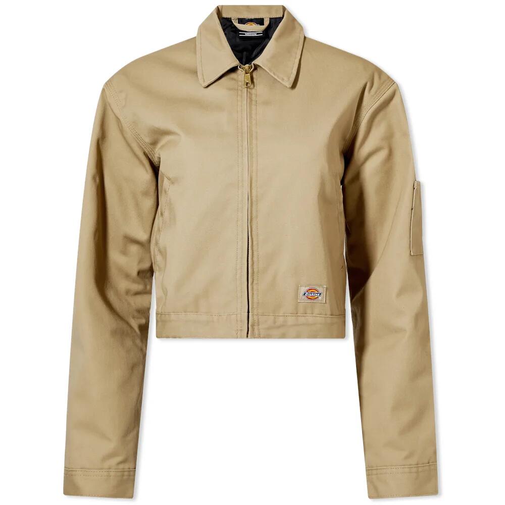 Dickies Women's Lined Eisenhower Cropped Rec Jacket in Khaki Cover