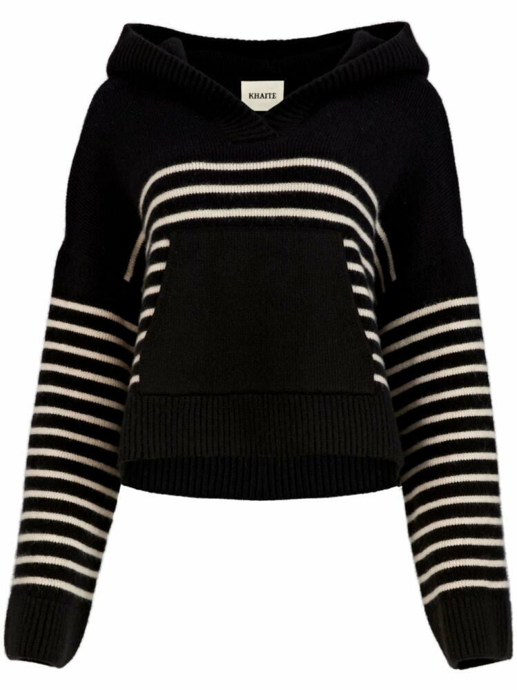 KHAITE Cruz striped hooded jumper - Black Cover