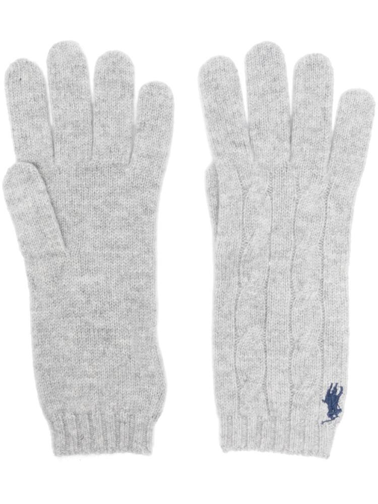 Polo Ralph Lauren cable-knit gloves - Grey Cover