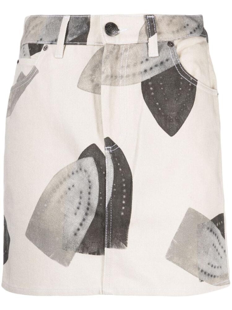 Charles Jeffrey Loverboy iron-print cotton skirt - Neutrals Cover