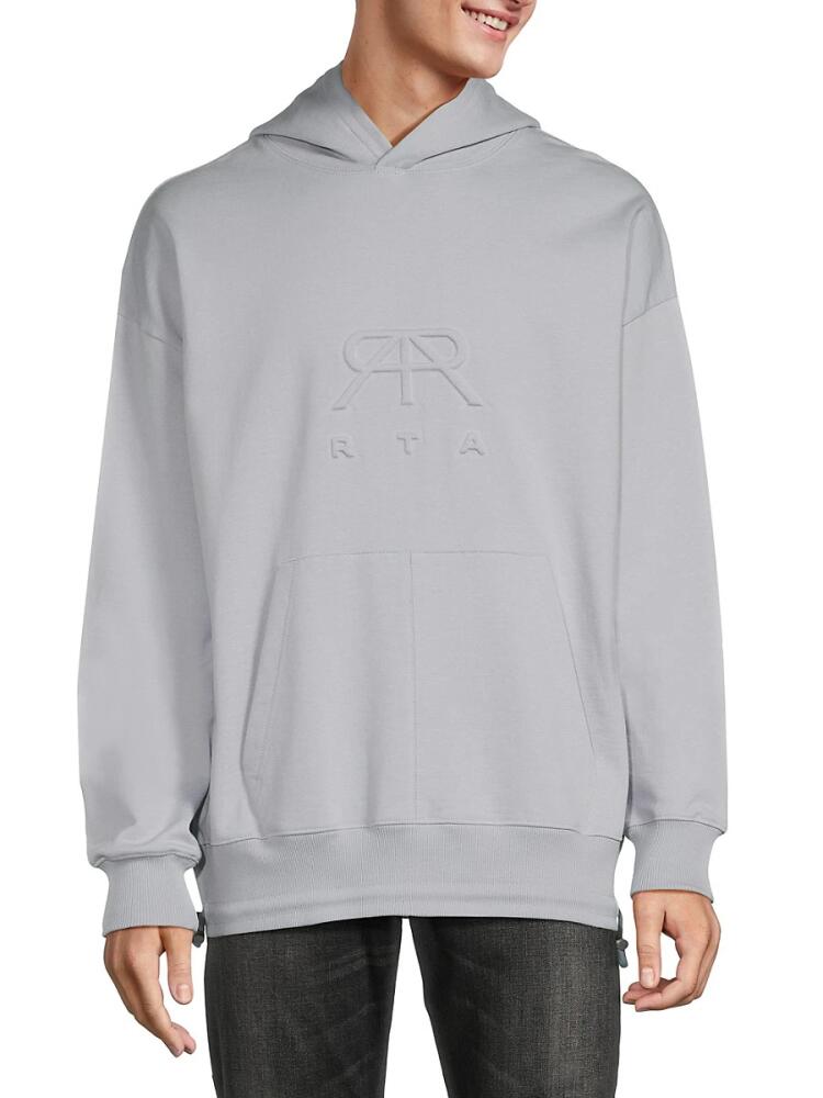 RTA Men's Solid Oversized Hoodie - Steel Blue Cover