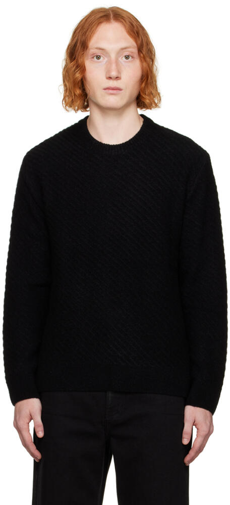 Solid Homme Black Striped Sweater Cover