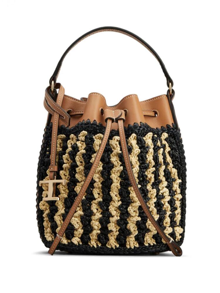 Tod's T Timeless-plaque crochet bucket bag - Neutrals Cover