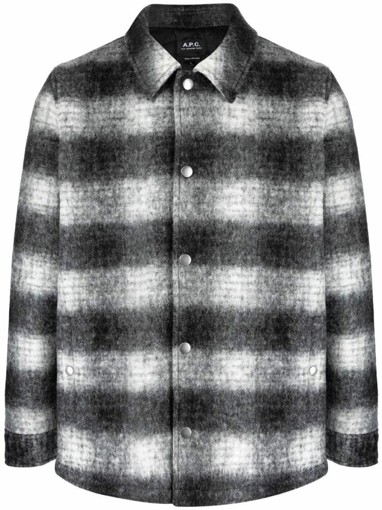 A.P.C. Alan check-pattern overshirt - Black Cover