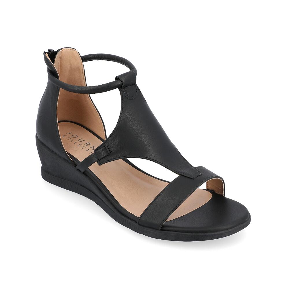 Journee Collection Wide Width Trayle Wedge Sandal | Women's | Black Cover