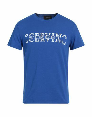 Ermanno Scervino Man T-shirt Bright blue Cotton, Elastane Cover