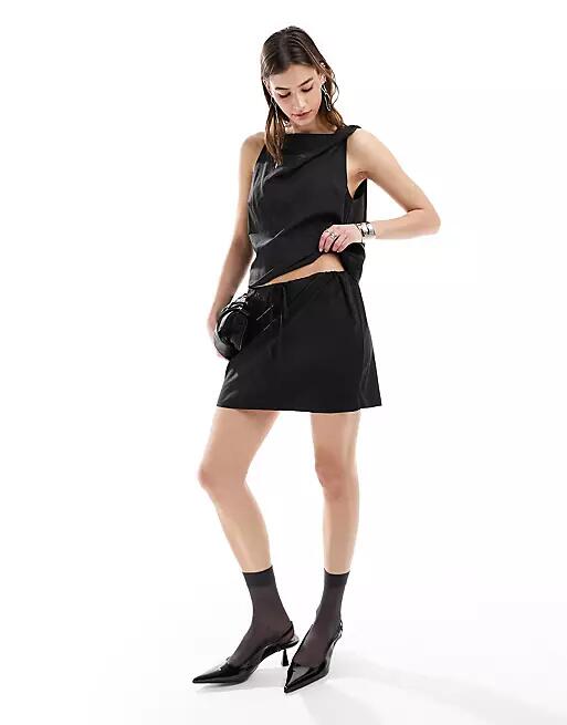 Weekday Georgine mini skirt in Black - part of a set Cover