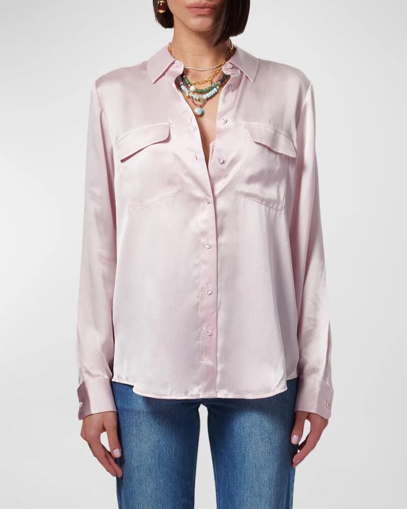 Cami NYC Rachelle Silk Charmeuse Button-Front Shirt Cover