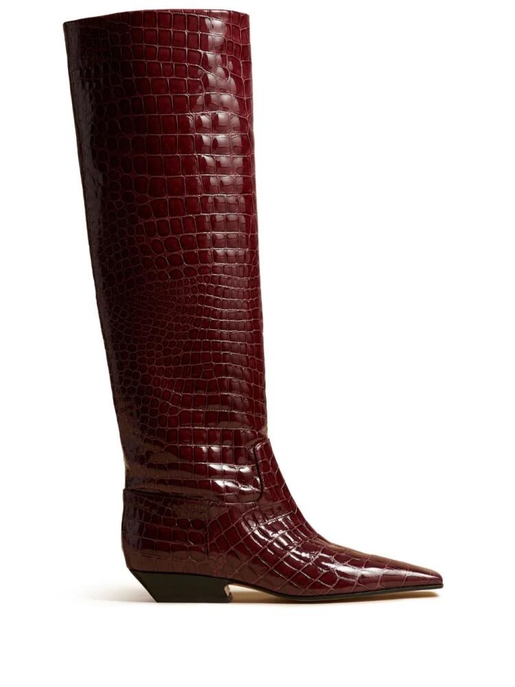 KHAITE The Marfa crocodile-effect boots - Red Cover