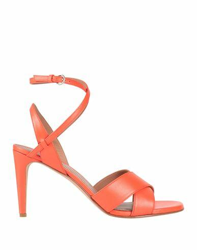 Red(v) Woman Sandals Orange Leather Cover