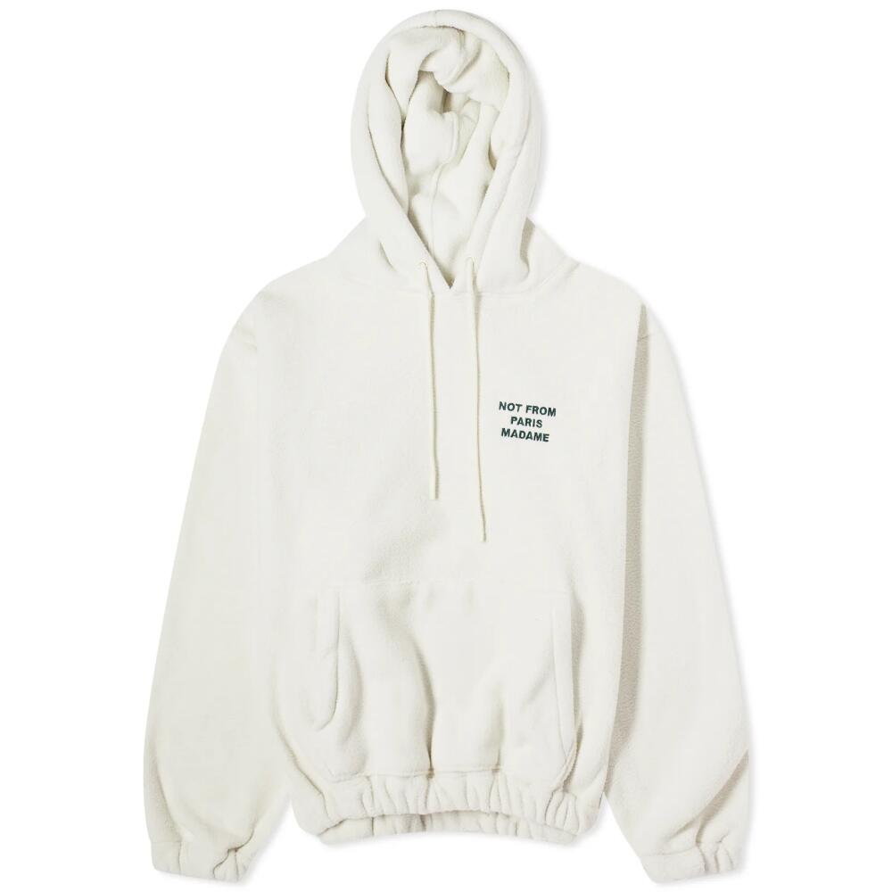 Drole de Monsieur Men's Drôle de Monsieur Not From Paris Madame Fleece Hoodie in Cream Cover