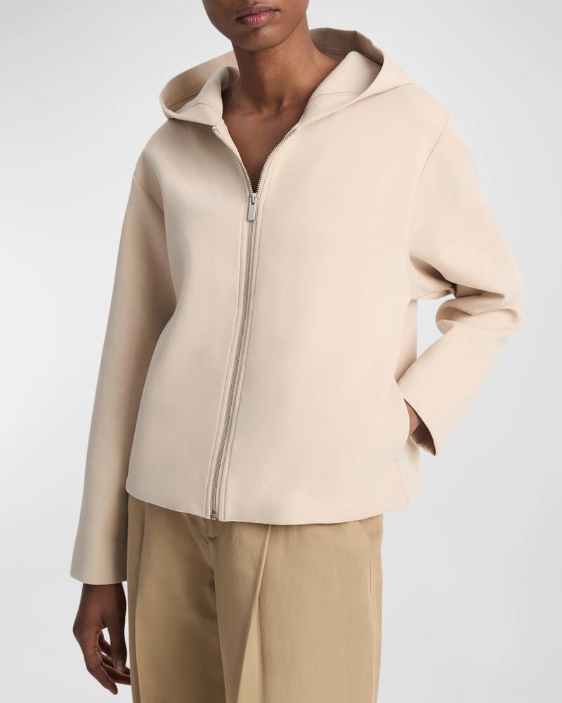 Vince Cropped Zip-Front Hoodie Cover