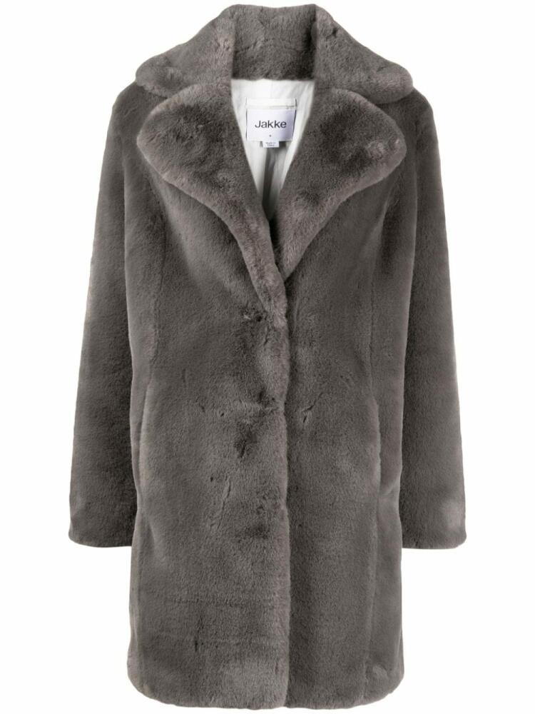 Jakke Heather notched-lapel coat - Grey Cover