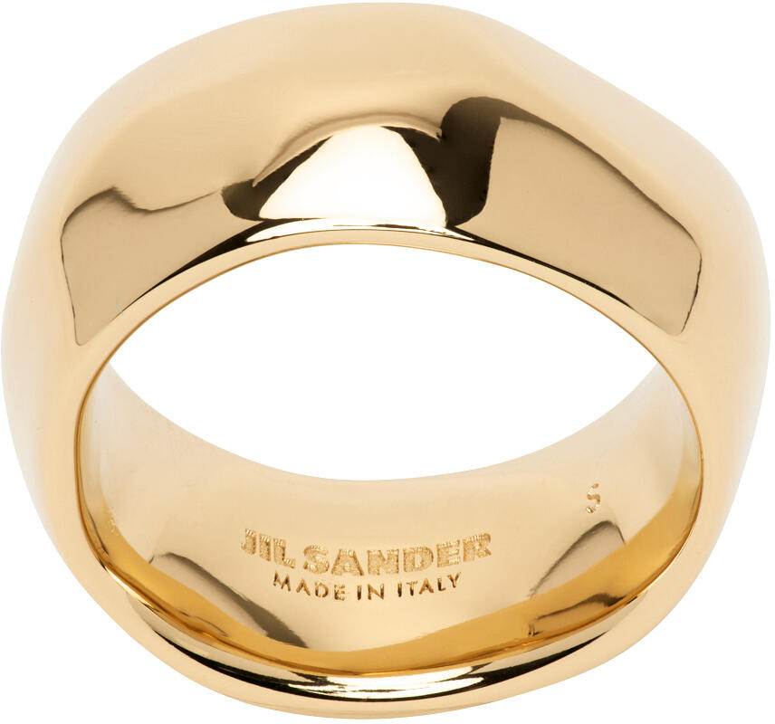 Jil Sander Gold Rough Nature Ring Cover