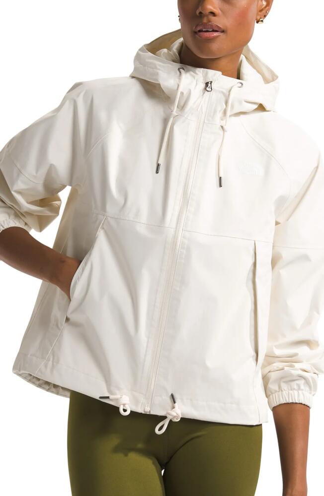 The North Face Antora Waterproof Rain Jacket in White Dune Cover