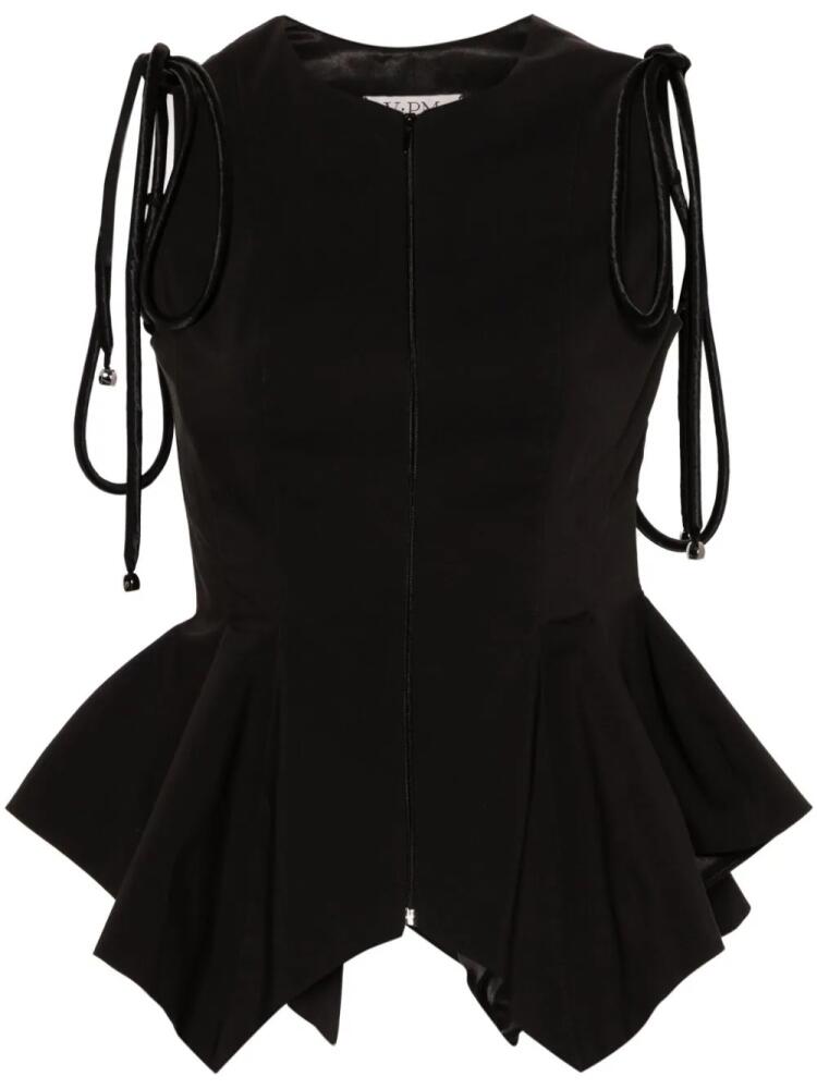 V:PM ATELIER Koa strap-detail peplum top - Black Cover