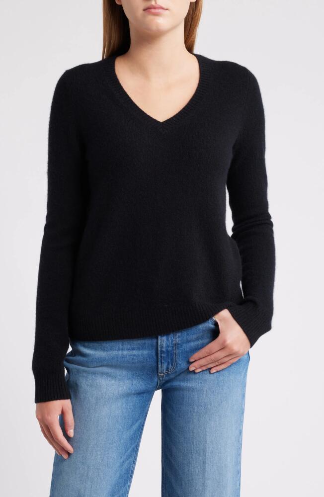 caslon(r) Cashmere V-Neck Sweater in Black Rock Cover