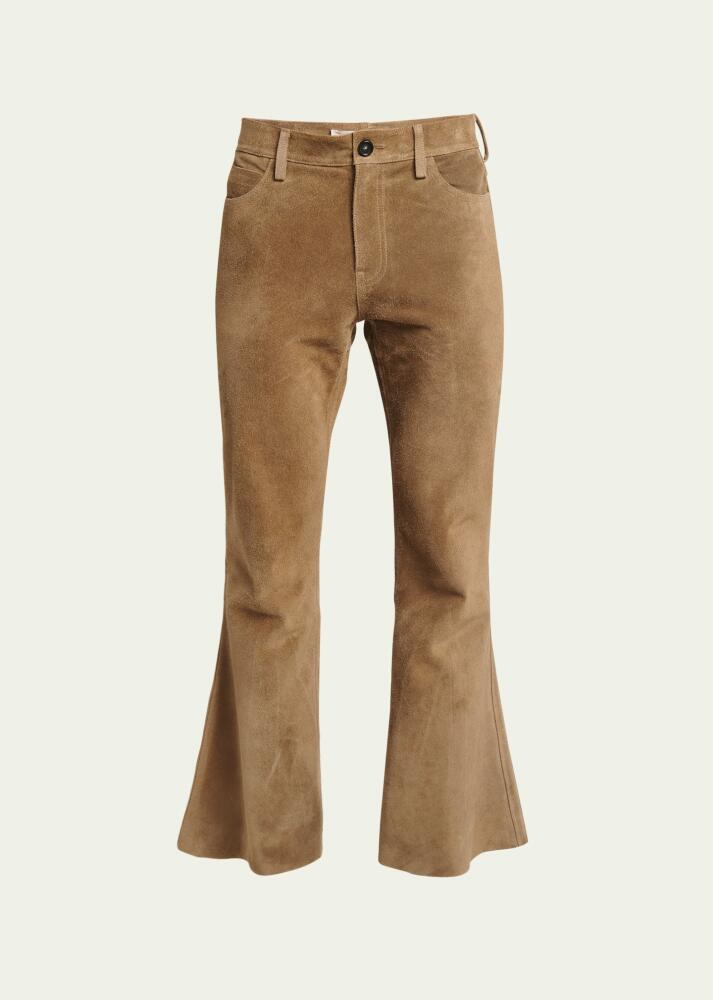 Marni Men's Suede 5-Pocket Flare Pants Cover